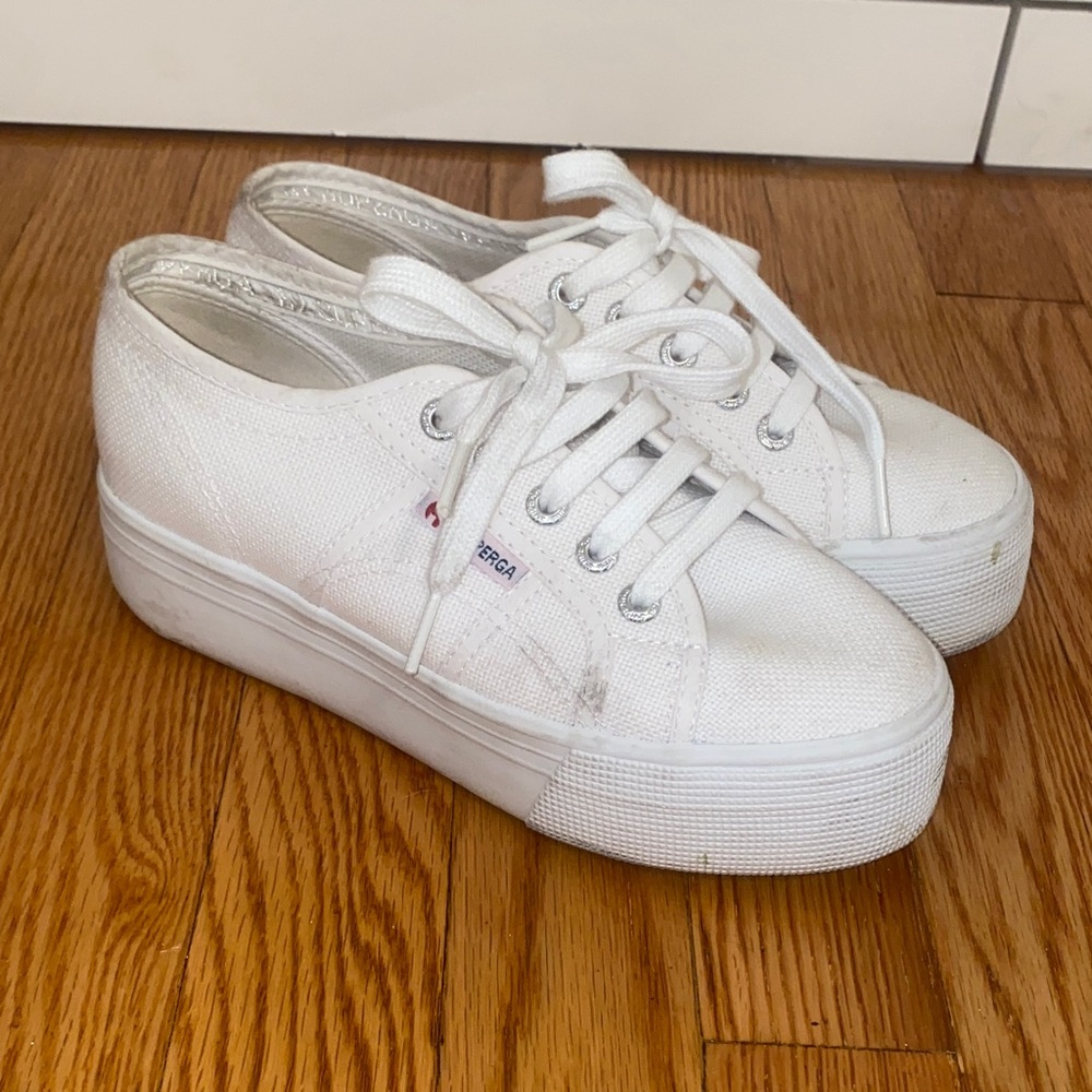 Superga Women's White Platform Sneakers